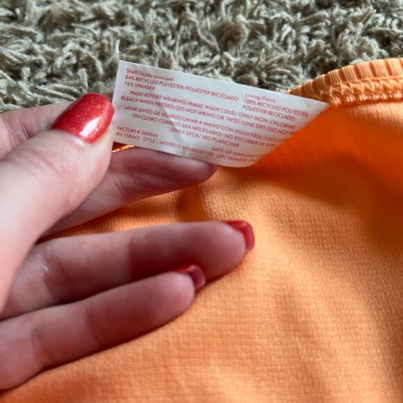 NWT! Juniors' Ninety-Nine° Orange High Leg V-Waist Cheeky Bikini Bottoms Size Lg - Picture 4 of 6